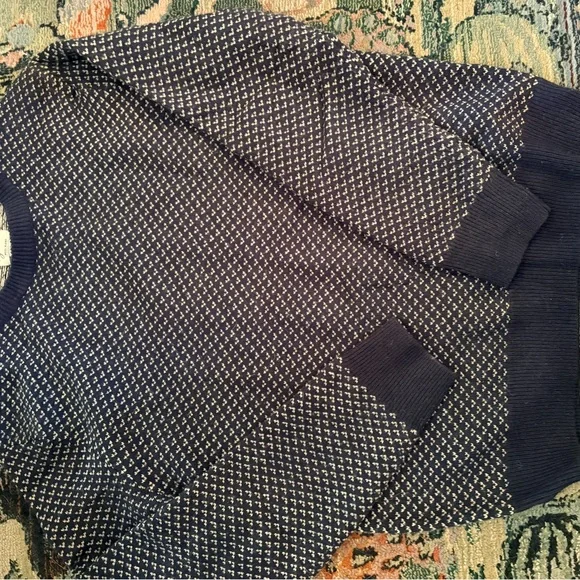 J. Crew Men’s Rugged Merino Wool Crewneck Sweater  in Navy - Picture 4 of 4